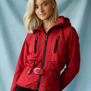 Womens NILS Jacket Coat RED HOODIE SKI WINTER SNOW SZ 10 MEDIUM
